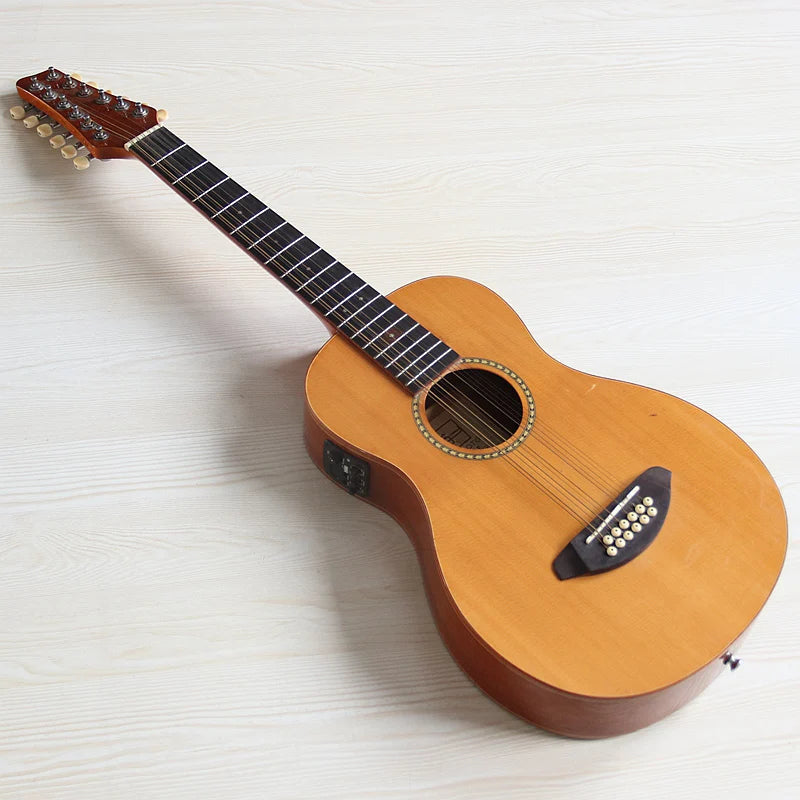 12 String Acoustic Guitar 36 Inch Laminated Spruce Top Sapele Body