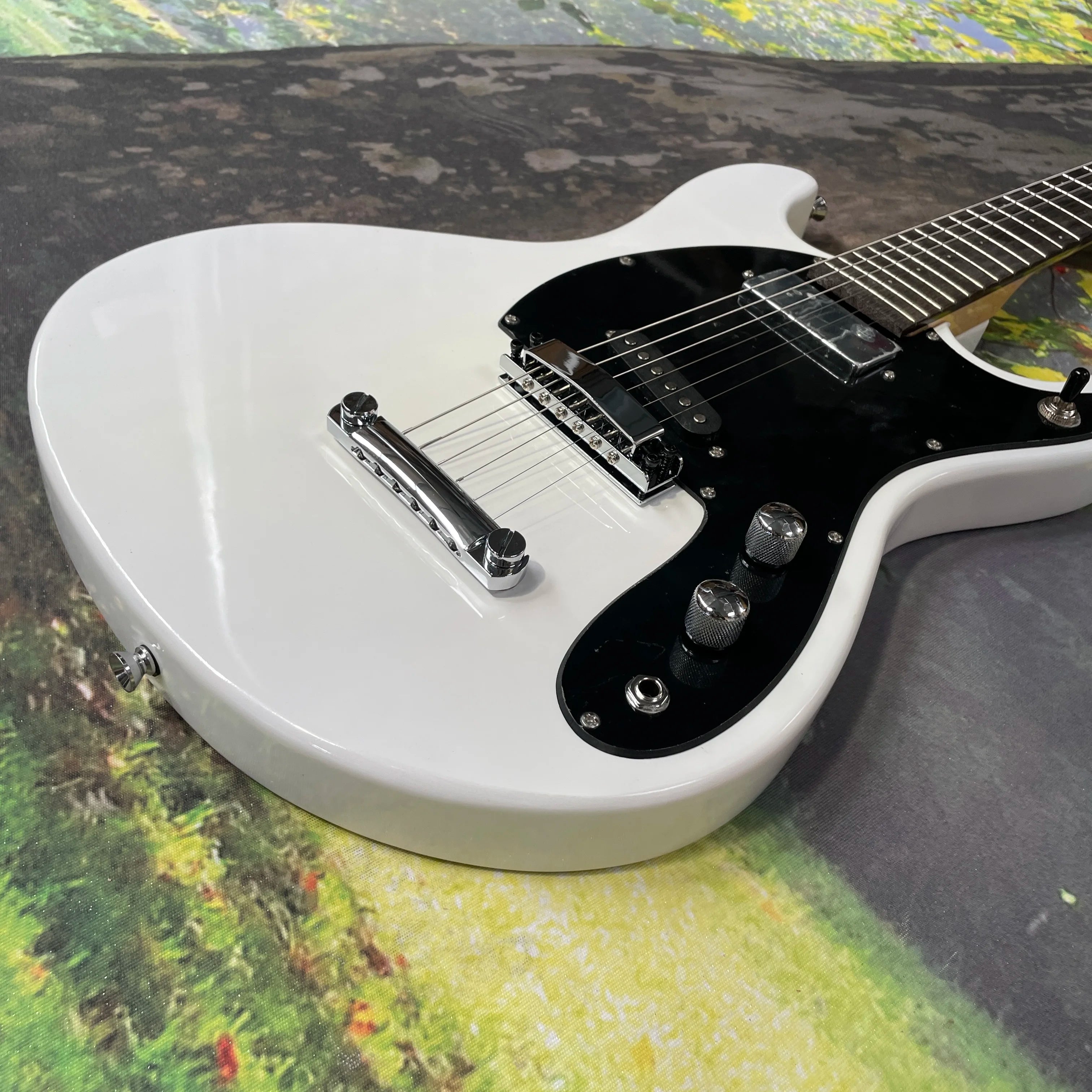 6 strings guitars white electric guitar rosewood fingerboard guitarra