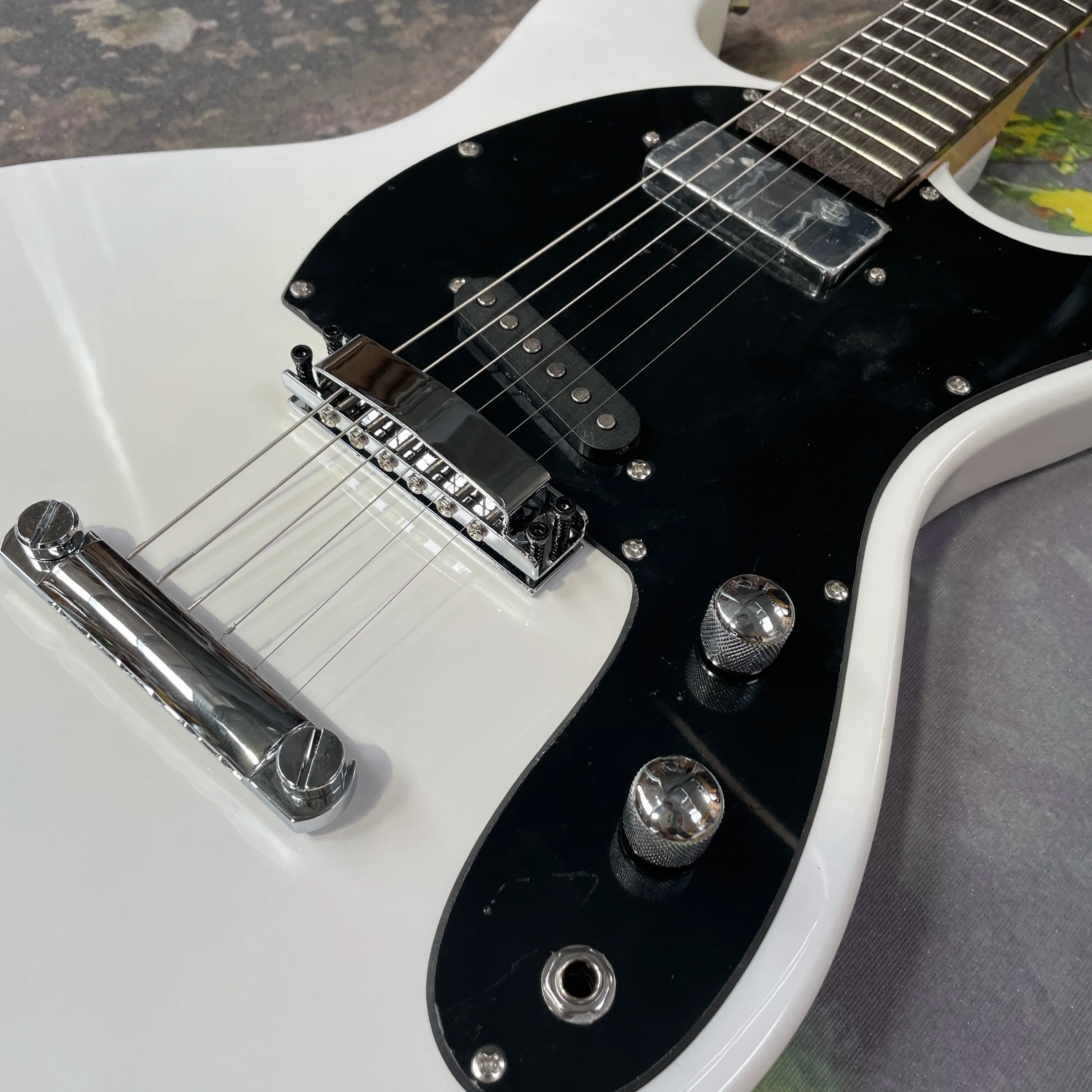 6 strings guitars white electric guitar rosewood fingerboard guitarra