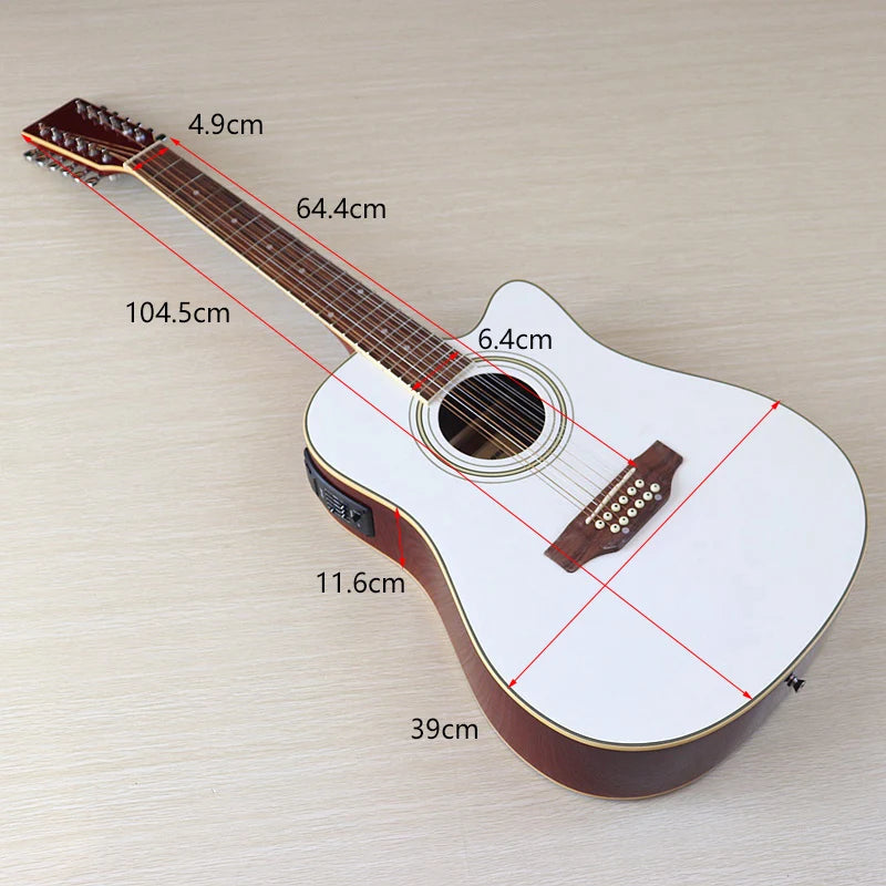 12 String Acoustic Guitar 41 Inch Spruce Wood