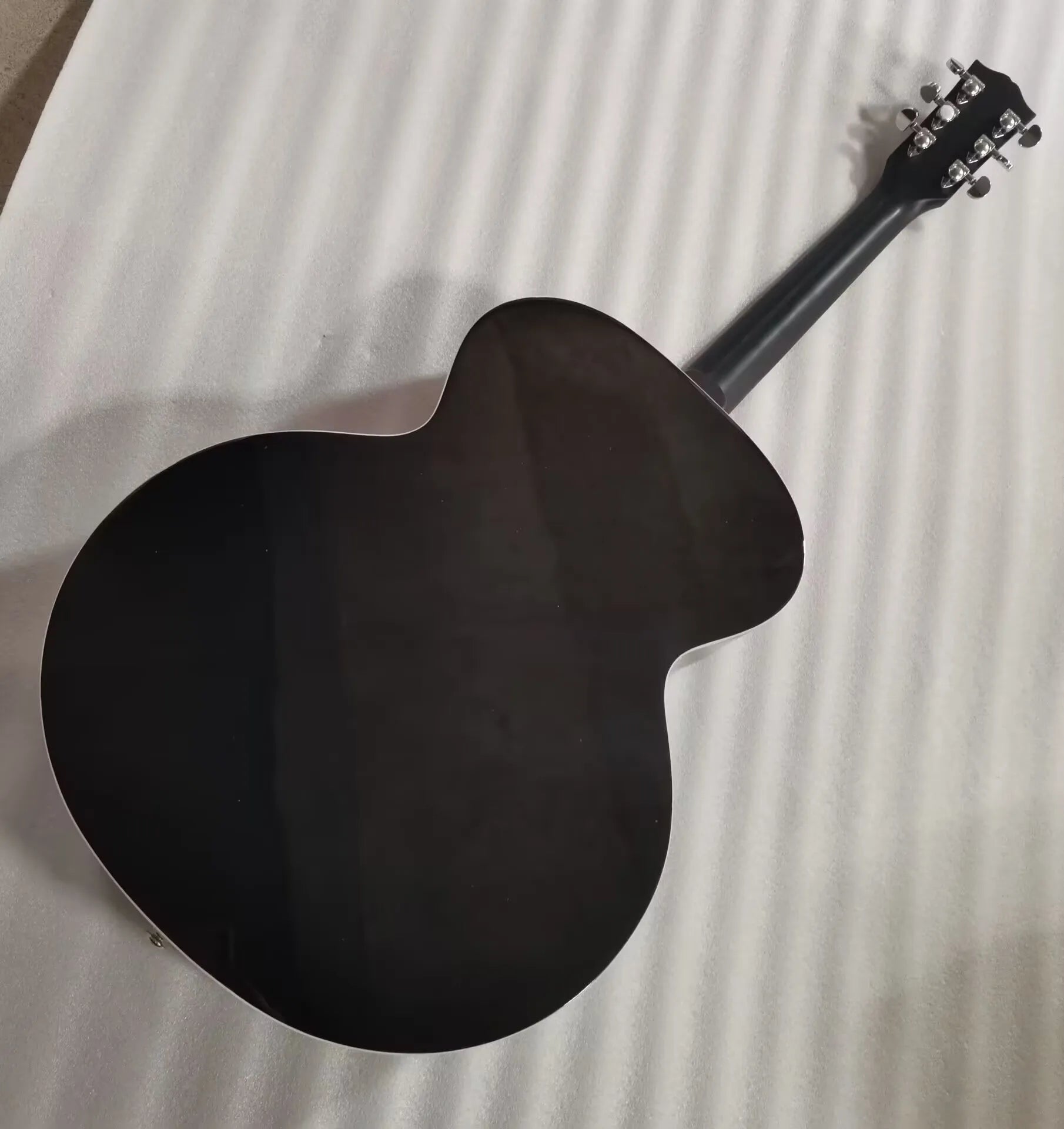 Black acoustic guitar, star inlay elvis brother style guitar