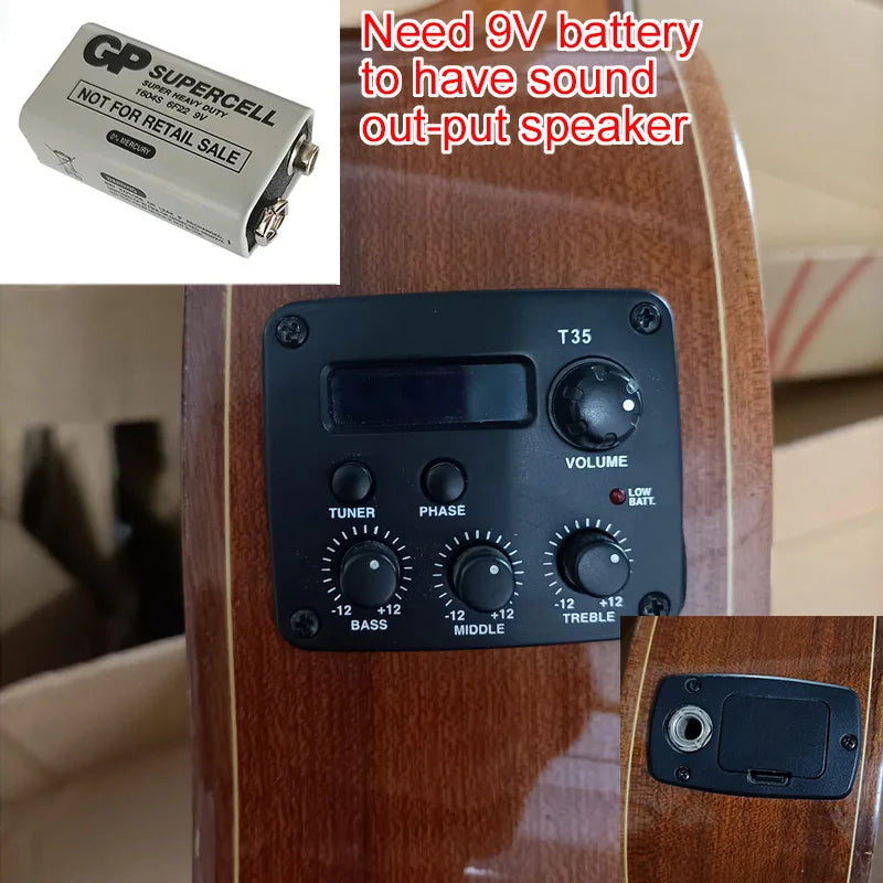 12 String Acoustic Guitar 36 Inch Laminated Spruce Top Sapele Body