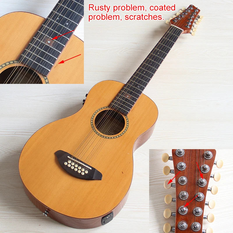 12 String Acoustic Guitar 36 Inch Laminated Spruce Top Sapele Body