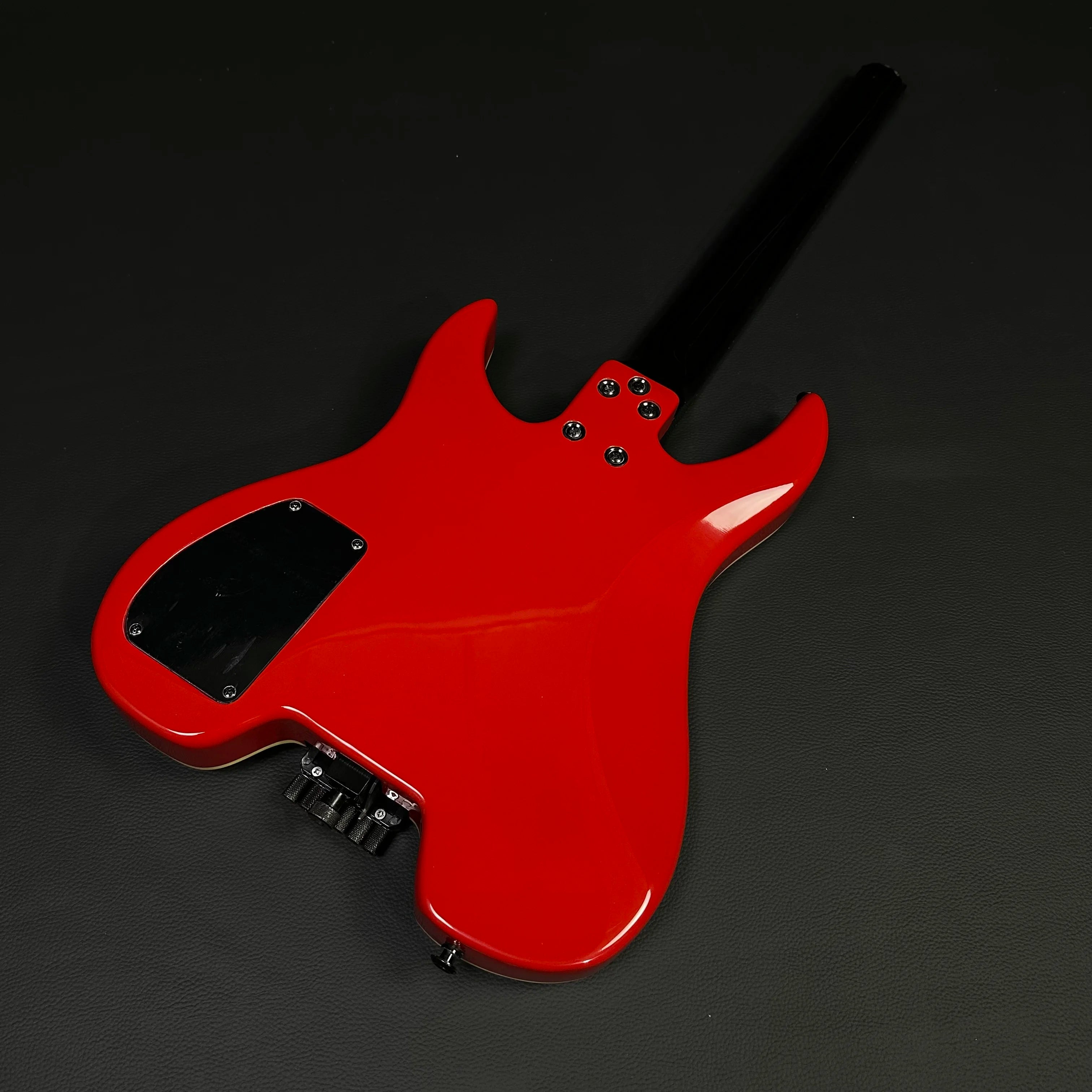 6 Strings Red Headless Satin Finished Floyed Rose Bridge 24 Frets Electric Guitar